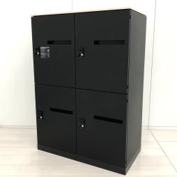 ☆人気商品！【スタイリッシュで人気のブラックカラー！】■オカムラ　ピクスライン (Pixline)　4人用パーソナルロッカー　ダイヤル錠タイプ　■カフェ調のフリーアドレスオフィスにもピッタリなカラーリング！　メールロッカー　モバイルロッカー【ABW】【在庫入替セール品！】