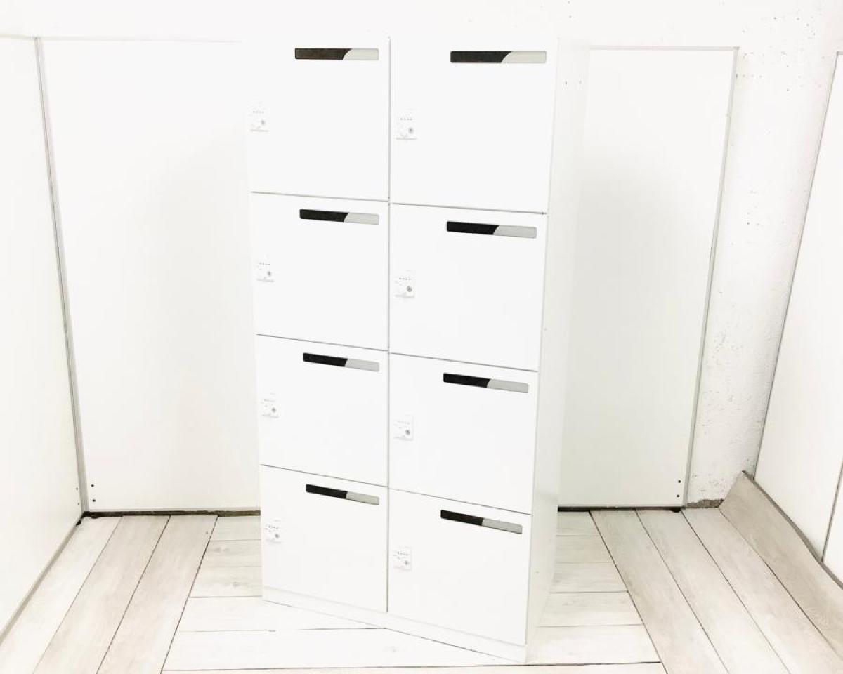 【モバイルワーカーにオススメ！鍵の持ち運び要らずで便利に使えます！】■コクヨ　エディアシリーズ　8人用メールロッカー　ダイヤル錠タイプ　ホワイト　マスターキー付属無　■パーソナルロッカー　モバイルロッカー【KOKUYO　EDIA】
                        エディアロッカー
                                    中古
            