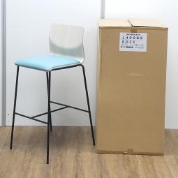 ★【新古品：アウトレット】【25年度製】【レア】オカムラ製　スイープ　セージ　プライズウッドライト　座パッド付　カウンターチェア　ハイチェア！！