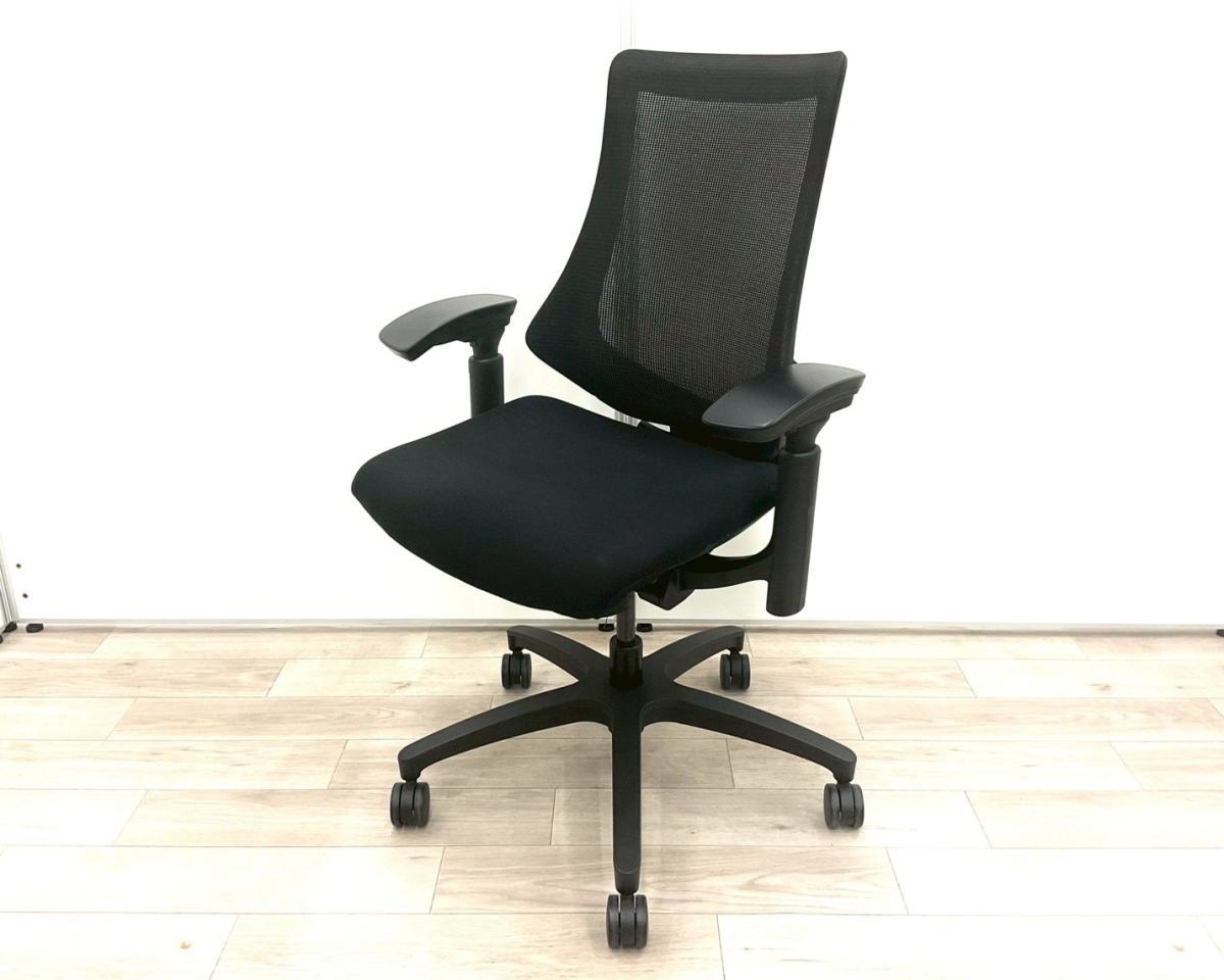 中古】エフメッシュ イトーキ/ITOKI 肘付ハイバックチェア 582156 