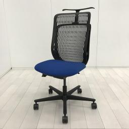 【背もたれの通気性と座面の心地よいクッション性が大人気！】■ウチダ(UCHIDA)製　エージェイ(AJ)チェア　ハイバック　肘無し　■新型　丸レバー　■背面：樹脂メッシュ 　■ブルー×ブラックシェル【AD】