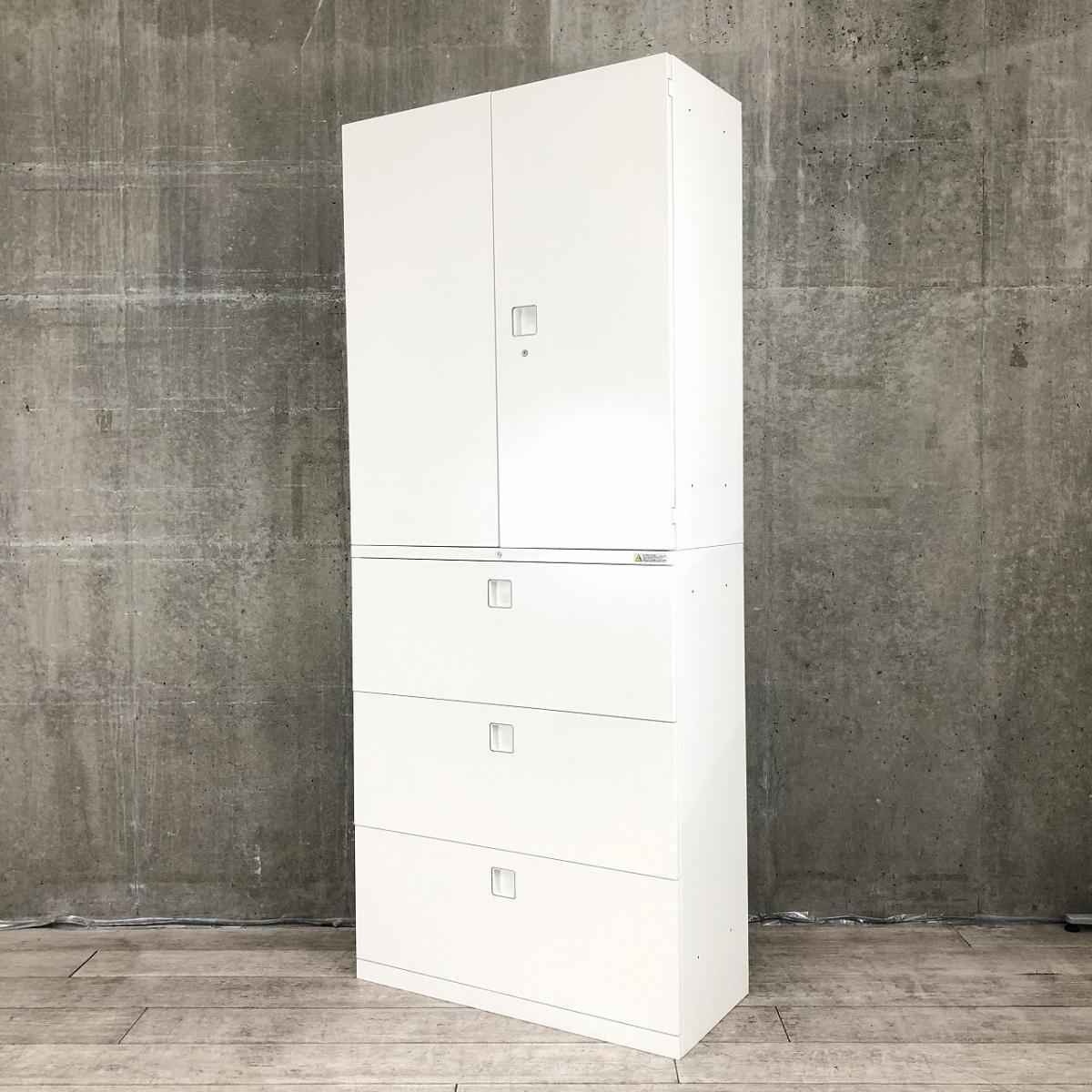 【両開き+3段ラテラルの書庫セット！大人気オカムラ製のレクトラインが入荷！】■オカムラ（okamura）製　レクトラインシリーズ（両開き+3段ラテラル）　ハイキャビネット　■シリンダー錠　■ホワイト
                        レクトライン
                                    中古
            