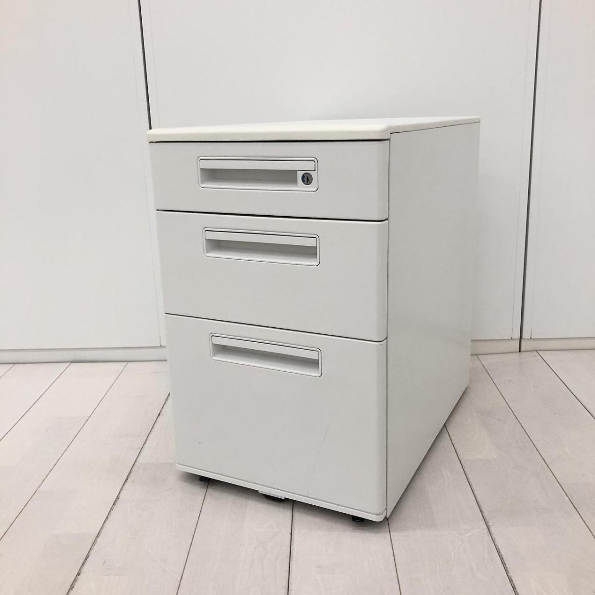 【在庫入替セール品！（本在庫限定価格）】■ナイキ（NAIKI）製　XEHHシリーズ　3段ワゴン　デスクインワゴン　H620㎜　■シリンダー錠　■ホワイト【弊社使用欄：A01044958】【KN】
                        ＸＥＨＨ型
                                    中古
            