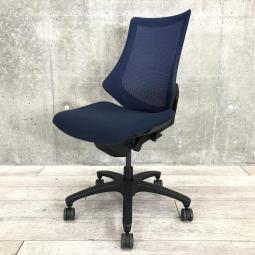■イトーキ（ITOKI）製　エフ（f）チェア　■肘無　■ハイバック　■背面メッシュ×ネイビーブルー　■オススメ/大人気/定番商品　【弊社使用欄：A01063181】【SN】