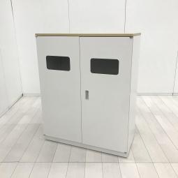 【在庫入替セール品！（本在庫限定価格）】【リフレッシュスペースに設置もオススメ！】■イトーキ　シンラインシリーズ　分別ダストボックス　■ホワイト　■ナチュラル天板【弊社使用欄：A01035988】【HU】