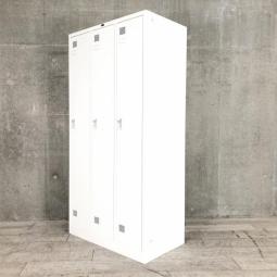【ゆとりのある収納スペース！衣類や個人の荷物・貴重品の管理にオススメ！】■ウチダ（UCHIDA）製　システムロッカーシリーズ　NS型　3人用更衣ロッカー　幅900㎜　■シリンダー錠　■ホワイト