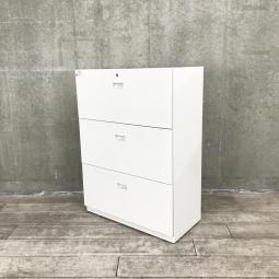 【A4ファイルも沢山収納可能！ホワイトカラーの人気シリーズ３段ラテラル書庫！】■イトーキ製　シンラインシリーズ　ラテラル書庫　■ホワイト　【HU】【関東倉庫在庫品】【弊社使用欄：A01035133】