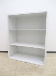 【収納物がひとめで分かるオープンタイプ！　3段分の収納が可能！】■ウチダ(UCHIDA)製　ハイパーストレージ(HS)シリーズ　オープン書庫　ローキャビネット　H1050㎜　■ホワイト　※扉外し商品のため外し跡がございます。【入替セールにつき４０%OFF！】