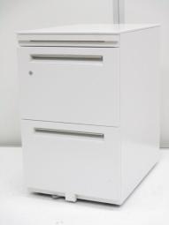 【デスク下に置いて収納アップ！使い勝手抜群のキャスター付き3段ワゴン！】■ウチダ(UCHIDA)製　STワゴンシリーズ　3段ワゴン　フリアド用　H650㎜　■ホワイト　■シリンダー錠【弊社使用欄：A01057157】