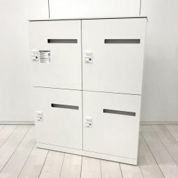 【4/7(火)入荷予定の商品となります！】【フリーアドレス化オフィスに必須！鍵の持ち歩き不要のダイヤル錠ロッカー！】■オカムラ(okamura)製　レクトライン(Rectline)シリーズ　パーソナルロッカー　4人用ロッカー　■天板・投函口付き　■ダイヤル錠　■ホワイト