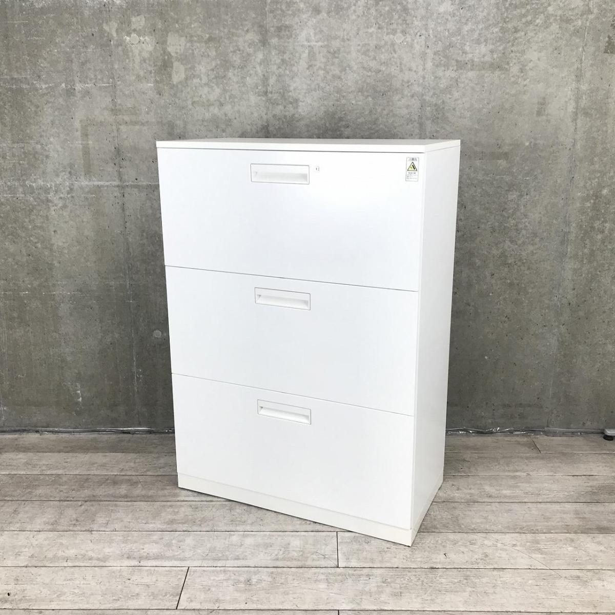 【在庫入替セール品】【収納量抜群の3段ラテラル書庫！A4書類が大量に収納可能！】■コクヨ（KOKUYO）　エディア（EDIA）　3段ラテラル　ローキャビネット　H1265㎜　■ホワイト　■シリンダー錠　■天板付き 【収納容量がBIGサイズ！】
                        エディア
                                    中古
            