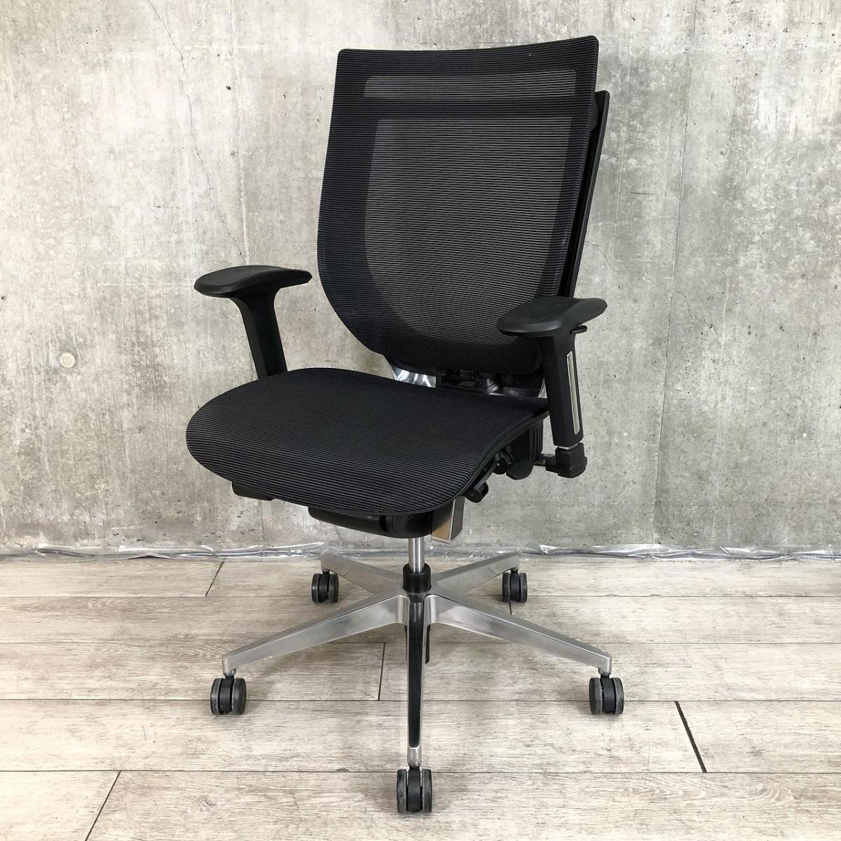 中古】VIGOR VIG-A50M0-MM BK アイリスチトセ 肘付ハイバックチェア 