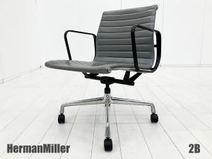 ２B)HermanMiller/ハーマンミラー　イームズ アルミナムチェア 　ローバック　チャコールグレーアーム