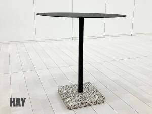 HAY/ヘイ　テラゾー ラウンドテーブル　アンスラサイト × グレーベース　デンマーク　北欧　ニューノルディック カフェテーブル