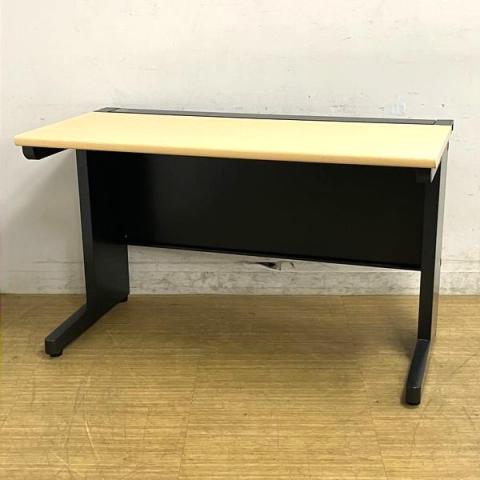 【在庫入替セール】ナイキ 平机 W1200×D600の珍しいスリムサイズ ナチュラル天板×ブラック脚のお洒落なカラーリング 引き出し無し