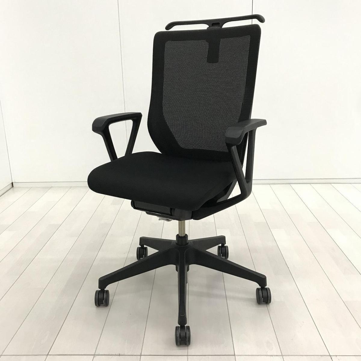 中古】ミレッザ KF-910JB-T1T1T1 イトーキ/ITOKI 肘付ハイバックチェア 
