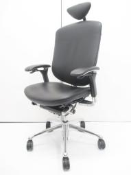 【状態良好品】コンテッサチェア｜オール革張り｜ジウジアーロ・デザイン｜シルバーフレーム｜ヘッドレスト付【高級チェア】【エグゼクティブ】【hi_class】