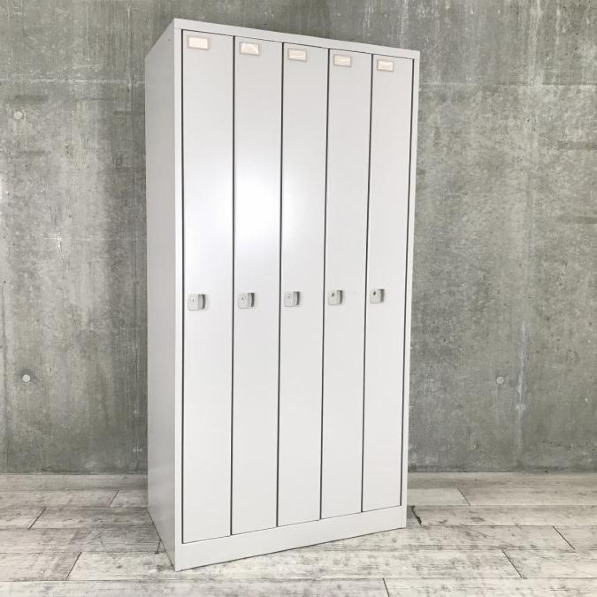 【4/14(火)入荷予定の商品となります！】【カギ作成可能！】【ジャケットや手荷物の収納にオススメ！　スリムで省スペースに設置できます！】■イトーキ製　5人用ロッカー　L型　■シリンダー錠　■ライトグレー
                        L型
                                    中古
            