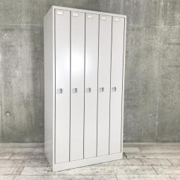 【4/14(火)入荷予定の商品となります！】【カギ作成可能！】【ジャケットや手荷物の収納にオススメ！　スリムで省スペースに設置できます！】■イトーキ製　5人用ロッカー　L型　■シリンダー錠　■ライトグレー