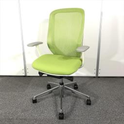 【箱出し新品未使用品！】■オカムラ（okamura）製　シルフィー（Sylphy）　肘付ハイバックチェア　背面メッシュ　■ライムグリーン ×ホワイトシェル【前傾チルト機能付き！オカムラ製品で最も人気を集める高機能メッシュチェア！】