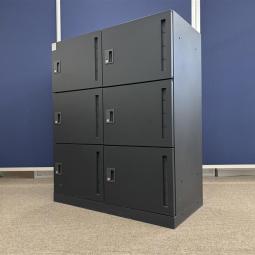 ⑥/26【西】～イトーキ製の信頼品質。スタイリッシュな6人用パーソナルロッカー～【イトーキ】【6人用パーソナルロッカー】【ブラック】【チェア】　【椅子】　【イス】　【事務椅子】　【デスク】　【机】【書庫】　【書棚】　【棚】　【ラック】　【収納】　【格安】　【安い】