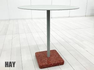 HAY/ヘイ　テラゾー ラウンドテーブル　スカイグレー × レッドベース　デンマーク 北欧 ニューノルディック カフェテーブル