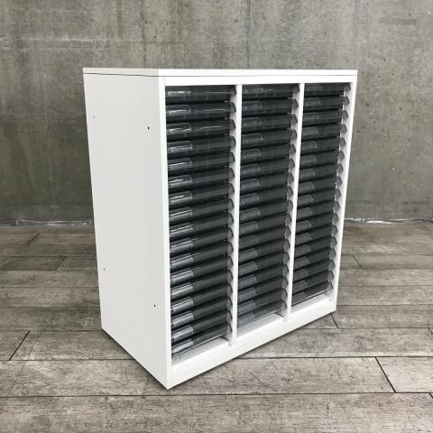 【中古】レクトライン  オカムラ（okamura） ローキャビネット／クリスタルトレー