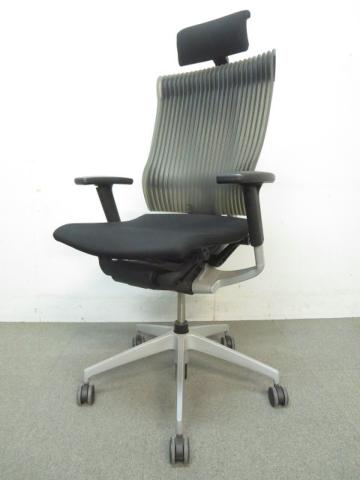 【中古】スピーナチェア（エラストマー） KE-767GP-Z5T1SG イトーキ（ITOKI） 肘付ハイバックチェア