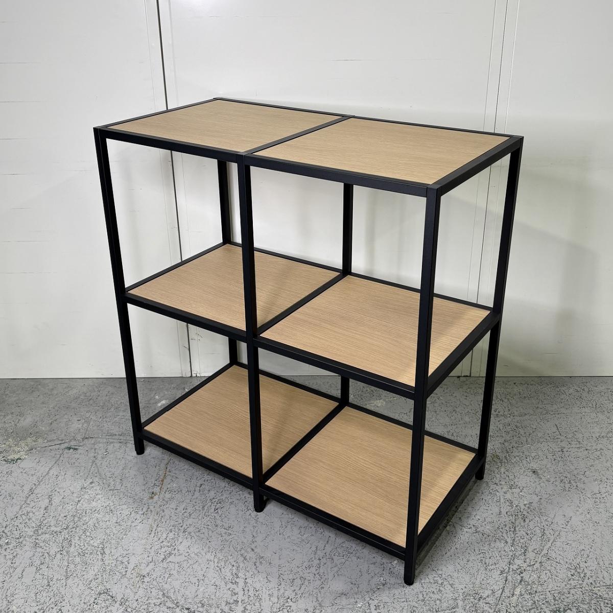 【スチール×木目の組み合わせが空間を格上げする多目的シェルフ！】■コクヨ（KOKUYO）製　スチールフレーム　 木目調オープンシェルフ　W900×D350×H1410㎜　■フレーム:ブラック / 棚: 木目調ナチュラル
                        その他シリーズ
                                    中古
            