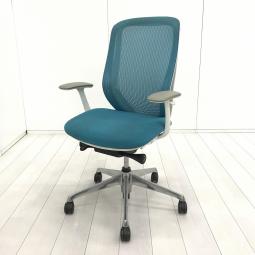 【在庫入替セール品！（本在庫限定価格）】【前傾機能付きの人気シリーズ！在宅ワークにも最適】■オカムラ（OKAMURA）製　シルフィー　■ハイバック　デザインアーム（固定肘）　背面メッシュ　■ブルーグリーン×ホワイトフレーム　【弊社使用欄：A01038999】【HU】