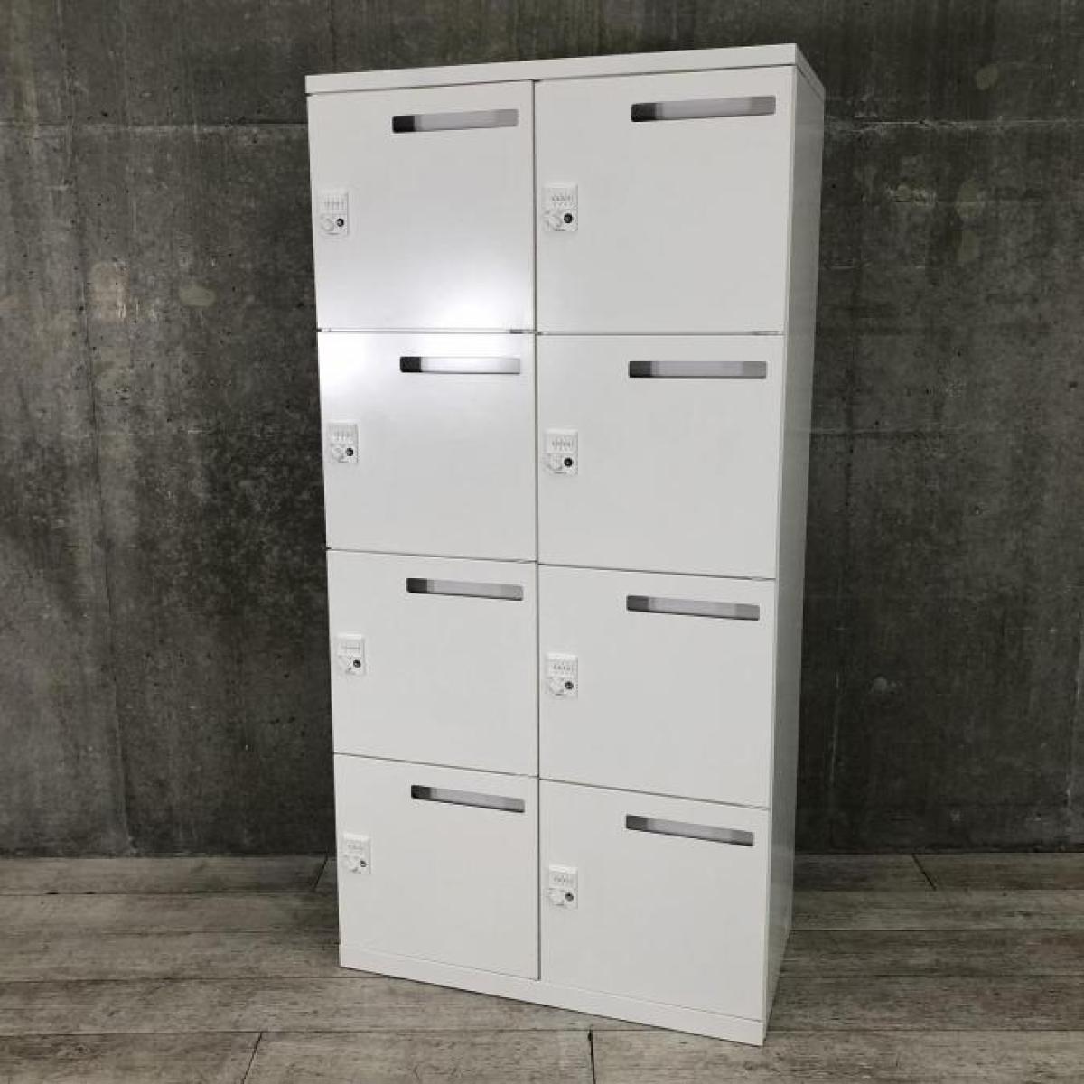 【鍵の持ち運びが不要なダイヤル錠タイプ！】■オカムラ（okamura）製　レクトラインシリーズ　8人用メールロッカー　■ダイヤル錠　■ホワイト　【弊社使用欄：A01054755】
                        レクトラインロッカー
                                    中古
            