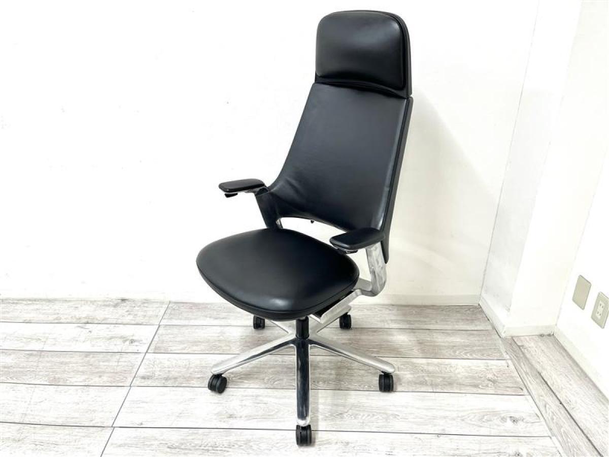 イトーキ　プレクサスチェア　ハイバック　肘付　本革　オフィスチェア　美品 中古】 イトーキ/ITOKI 肘付ハイバックチェア 583841 - 中古オフィス