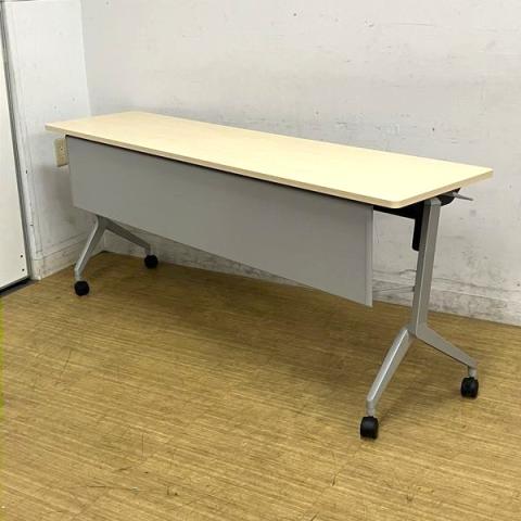 コクヨ リーフライン サイドスタックテーブル W1800×D450 天板ナチュラル(M10) 幕板付き 会議室やセミナールームにぜひ