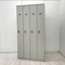 【増員や拠点開設にピッタリ！定番の4人用ロッカー！持ち物管理の必需品！】■オカムラ（okamura）製　4人用ロッカー　更衣ロッカー　■シリンダー錠　■ニューグレー