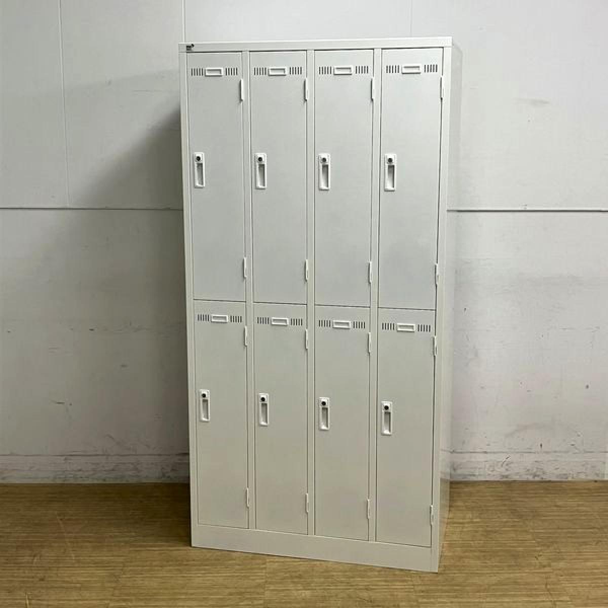 8人用更衣ロッカー　生興　SLKシリーズ　ホワイト　シリンダー錠　鍵付き
                        ＳＬＫロッカー
                                    中古
            