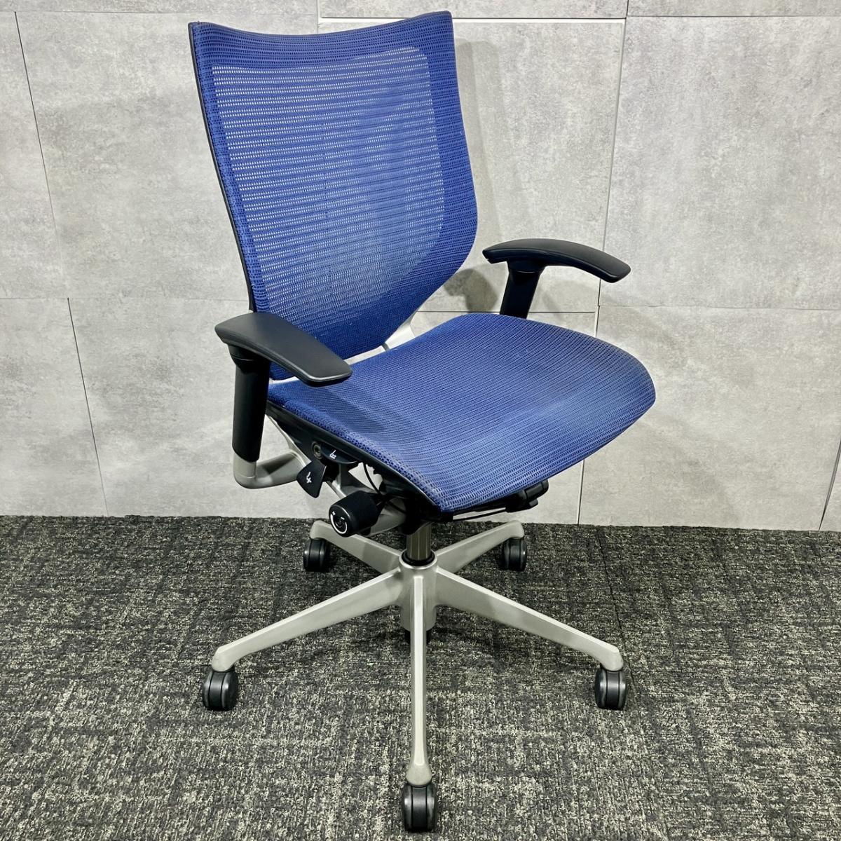 中古】バロンメッシュチェア CP83CR FEH4 オカムラ/okamura 肘付ロー 