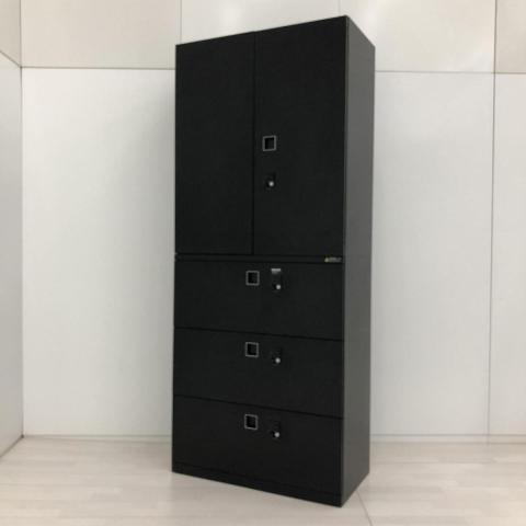 【中古】レクトライン 4B3D3F ZH25 / 4BG3FY ZH25 オカムラ（okamura） ハイキャビネット／両開き＋3段ラテラル