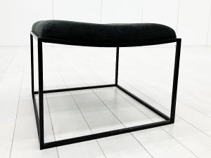 unknown　インダストリアル スチールフレーム オットマン　グレー系　W600