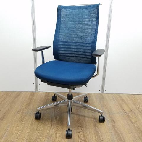 【中古】ベゼル アルミポリッシュ  コクヨ（KOKUYO） 肘付ハイバックチェア