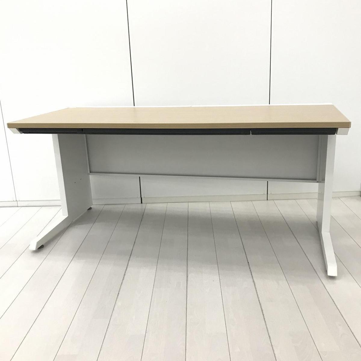 在宅ワーク/ABW/幅広　イトーキ（ITOKI）製　CZRシリーズ　平机　 L脚　引出し付 W1600×D700×H720mm　■天板:木目/ホワイト
                        CZRデスク
                                    中古
            