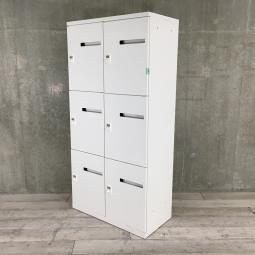 ⑫/26【西】～鍵いらずで安心管理。オカムラ品質の6人用パーソナルロッカー～【オカムラ】【レクトラインシリーズ】【6人用パーソナルロッカー】【ホワイト】【衣類】【棚】【ラック】【収納】【メーカー】【レイアウト変更】【模様替え】【福岡オフィス家具】【福岡中古家具】【中古事務什器】