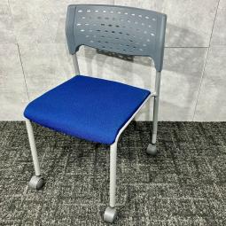 【61脚入荷！】■AICO 会議チェア　/　ブルー×グレー綺麗な配色　/　嬉しいキャスター付き　/　オフィスバスターズ福岡博多店は全国対応可能です