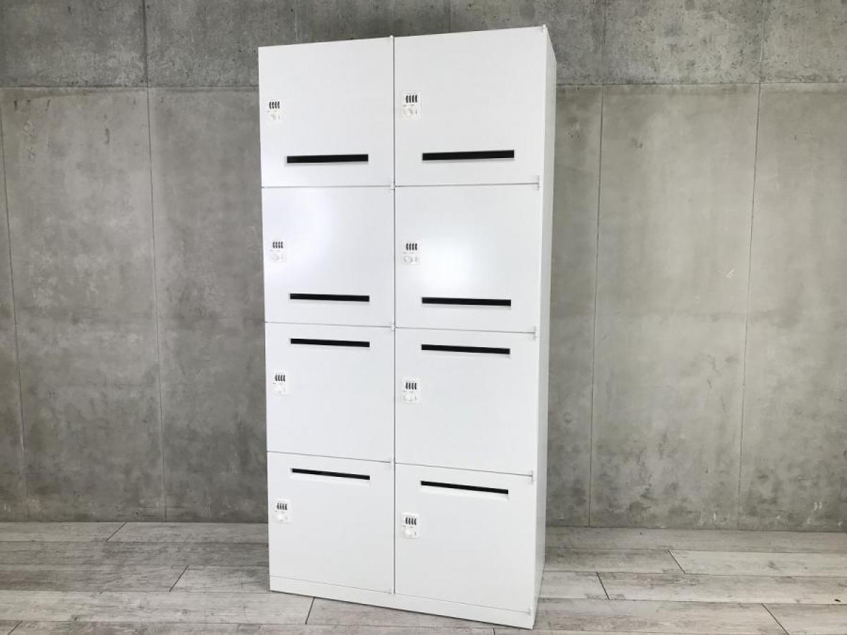 【584340】【フリーアドレスのオフィスにオススメ！鍵の持ち歩き不要なダイヤル錠タイプ！】■オカムラ(okamura)製　レクトライン(Rectline)シリーズ　8人用ロッカー　パーソナルロッカー　■投函口有り　■ダイヤル錠　■ホワイト　※非常解錠キーは付属しておりません。必要なお客様はご相談くださいませ。　オフィスバスターズ　水戸サテライト　大子町　北茨城市　高萩市　日立市　常陸太田市　常陸大宮市　那珂市　東海村　ひたちなか市　城里町 水戸市　笠間市　茨城町　大洗町　小美玉市
                        レクトラインロッカー
                                    中古
            