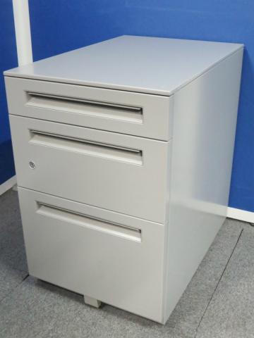 【スタンダードなデザインで、とにかく使いやすい！】■ウチダ　エスティシリーズ　3段ワゴン　グレー【UCHIDA　ST】