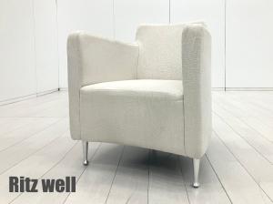 Ritzwell/リッツウェル　1人掛けソファ　ファブリック ラウンジチェア アイボリー系