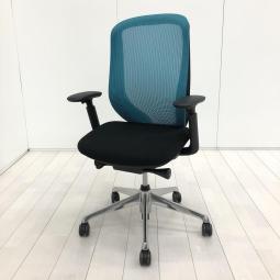 【1脚限定！】【オカムラ製品で最も人気を集める高機能メッシュチェア！】■オカムラ(okamura)製　シルフィー(Sylphy)チェア　肘付ハイバック　 背面メッシュ　■可動肘　■ブルーグリーン×ブラックシェル【状態良好品！】