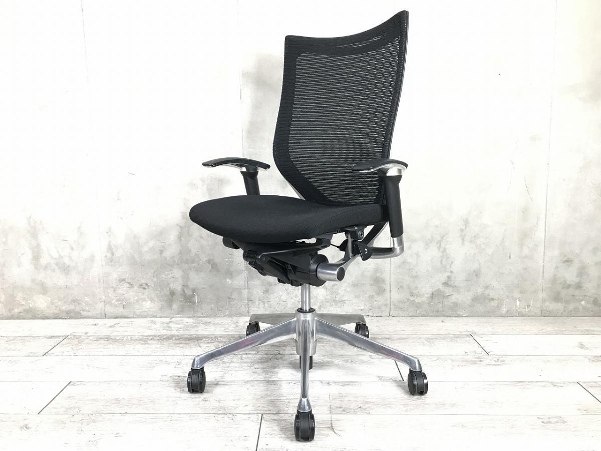 中古】バロンチェア CP85BR FDF1 オカムラ/okamura 肘付ハイバック 