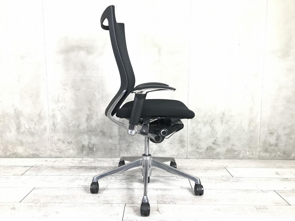 中古】バロンチェア CP85BR FDF1 オカムラ/okamura 肘付ハイバック 