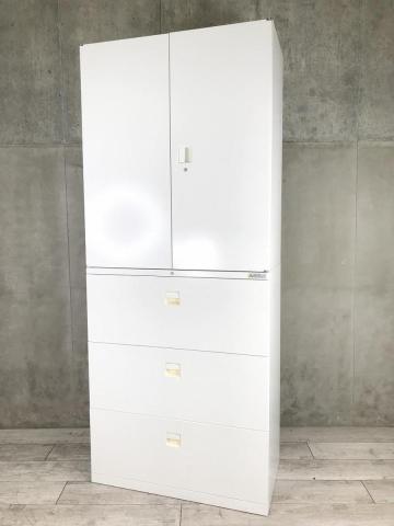 【中古】3S 書庫 4B3SZZ / 4B3SZC ZA75 オカムラ（okamura） ハイキャビネット／両開き＋3段ラテラル