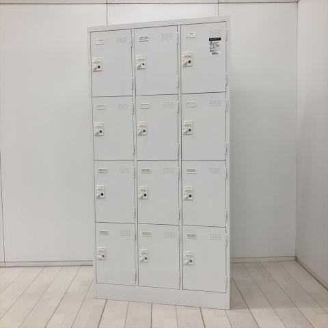【中古】LKロッカー LK-DN9SAWN*3レツ4ダン コクヨ（KOKUYO） 12人用パーソナルロッカー